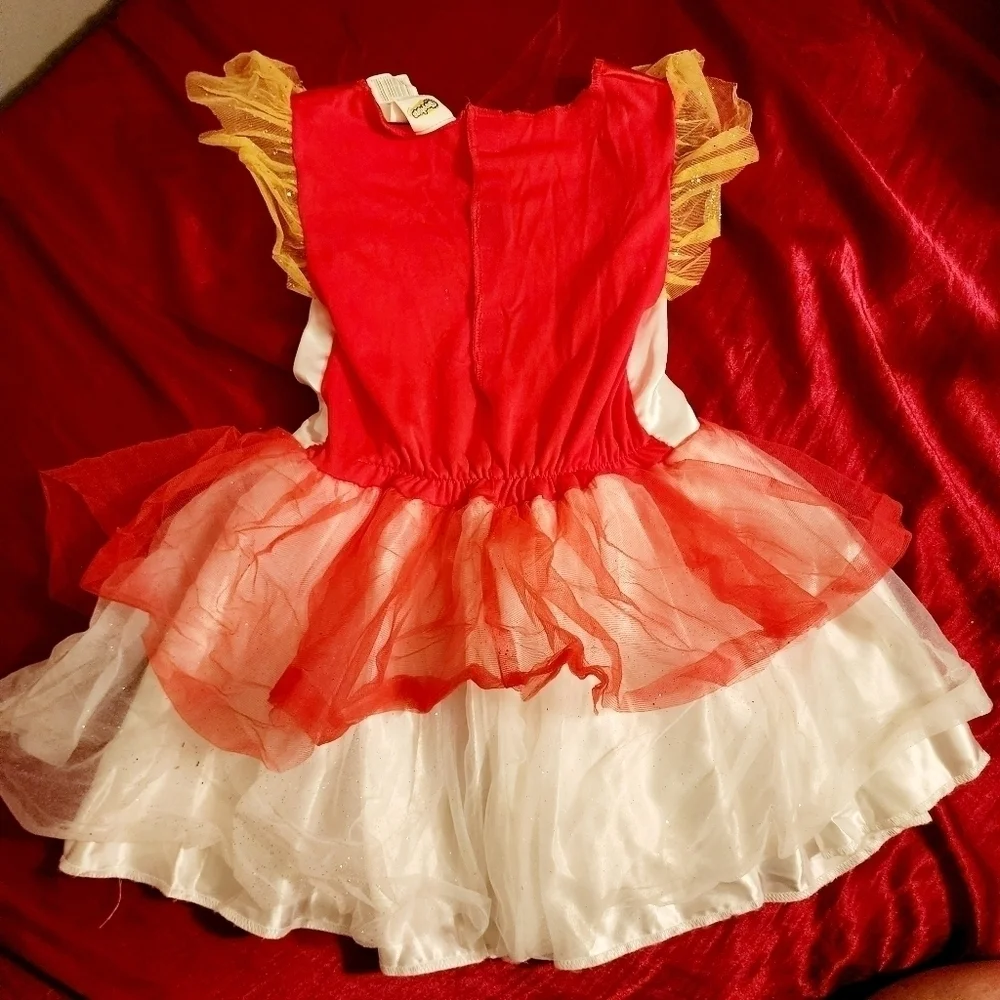 Shopkins Poppy Corn Halloween Costume Girl's Small (4-6) Dress White Red Toole